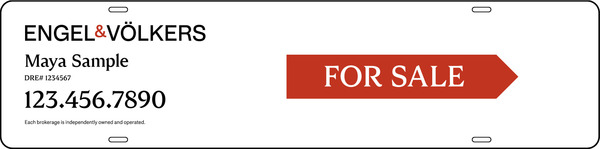 For Sale in Red Arrow w Agent Name & DRE# Sign Rider, 6h x 24w, Steel